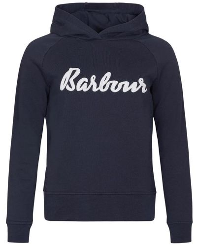 Barbour Gemütlicher bestickter hoodie für frauen - Blau