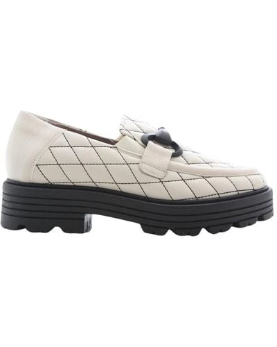 DL SPORT® Weiße grainleder loafers 5494 - Grau