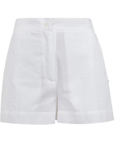 Ottod'Ame Shorts de algodón con cintura elástica - Blanco