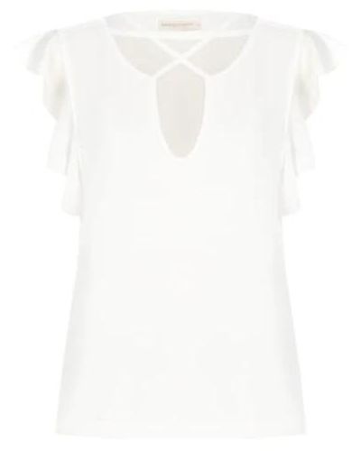 Rinascimento Einfarbige bluse mit gekreuzten trägern - Weiß