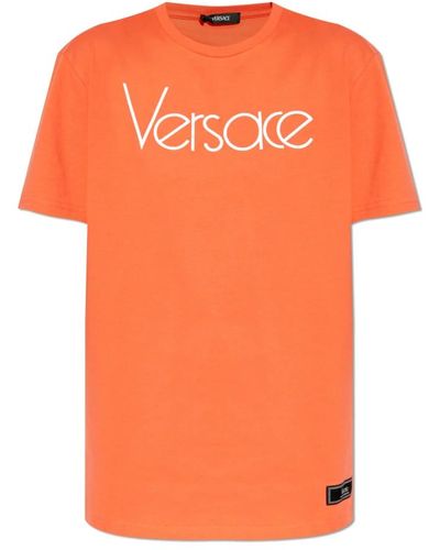 Versace T-shirt mit logo - Orange