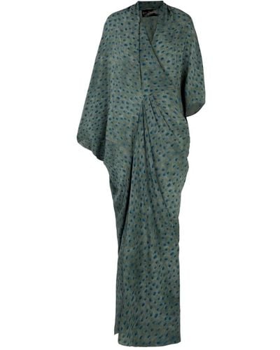 Cortana Vestido midi de seda estilo kimono - Verde