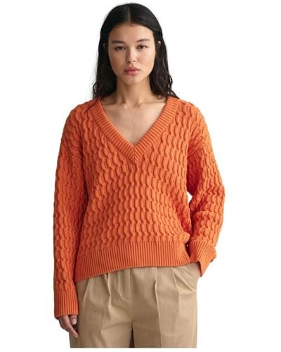 GANT Knitwear > v-neck knitwear - Orange