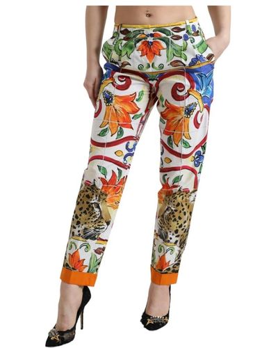 Dolce & Gabbana Trousers > slim-fit trousers - Multicolore