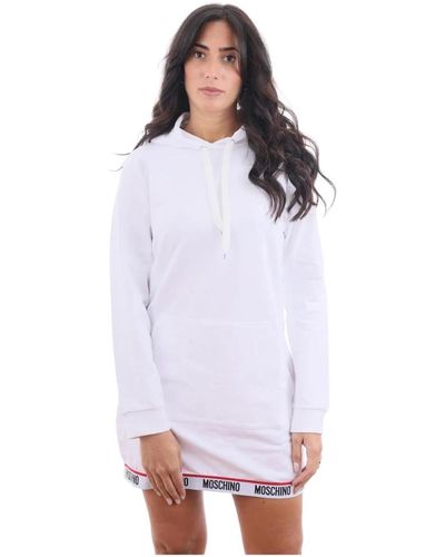 Moschino Logo-print hoodie vestito - Viola