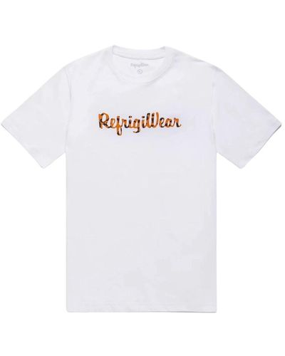 Refrigiwear T-shirt uomo con scritta multicolor - Bianco