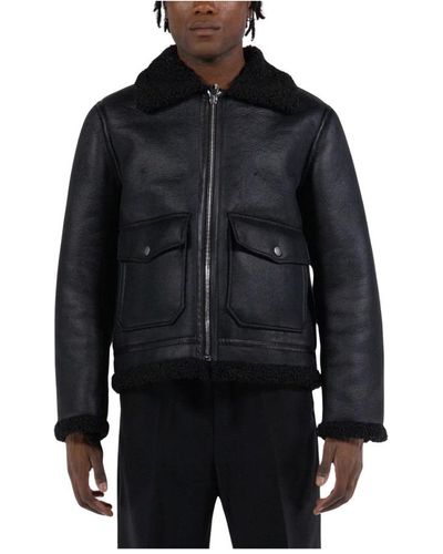 A.P.C. Leather Jackets - Black