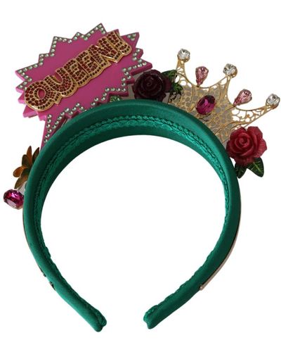Dolce & Gabbana Grün Rosa Kristall FUMETTI CARTOONS Diadem Stirnband