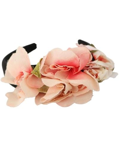 Dolce & Gabbana Seiden designer haarband tiara elegant schwarz - Pink