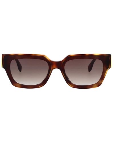 Fendi Glamouröse sonnenbrille mit havana-rahmen und verlaufsgläsern - Braun