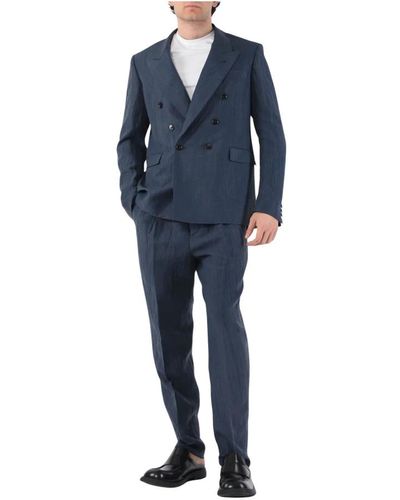 Mauro Grifoni Suits > suit sets > double breasted suits - Bleu