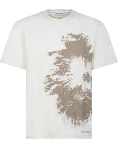 Calvin Klein Kurzarm egret weißes t-shirt