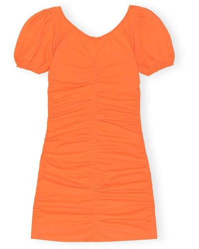 Ganni Short Dresses - Orange
