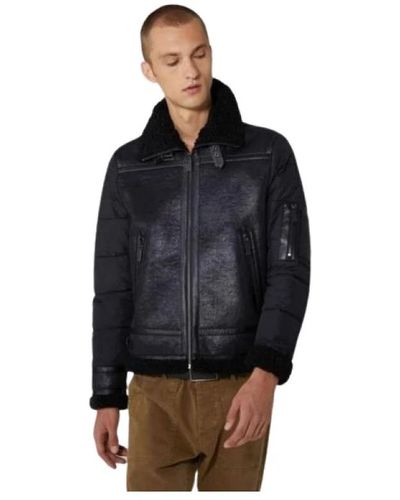 Trussardi Shearling jacke mit gesteppten einsätzen - Schwarz