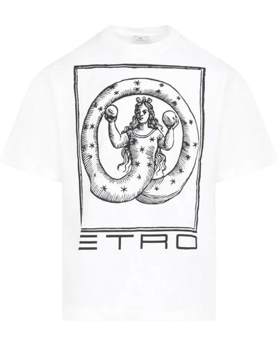 Etro Weißes t-shirt mit druck