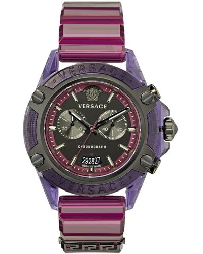 Versace Armbanduhr sport watch icon active chrono 44mm - vez7 blue/violet transparent vez701423 - Lila