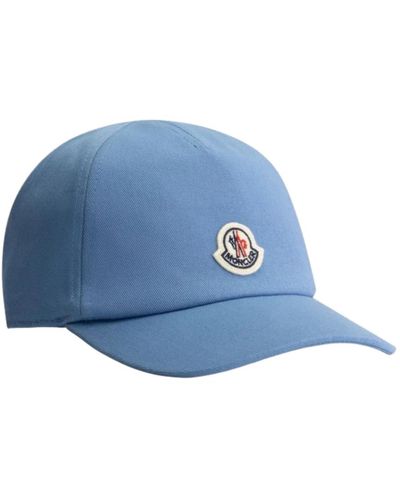 Moncler Cappello baseball blu con elastico tricolore