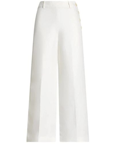 Ralph Lauren Pantalones de lino blancos