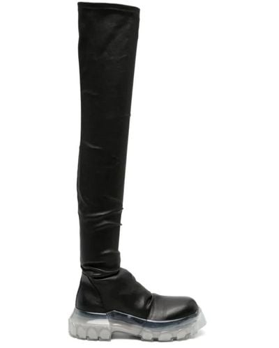 Rick Owens Over-Knee Boots - Black