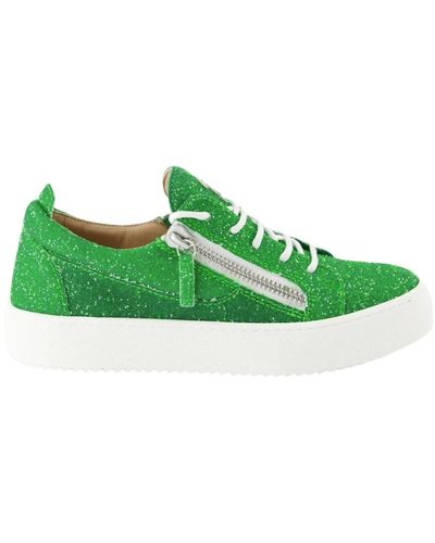 Giuseppe Zanotti Sneakers in pelle glitter verde