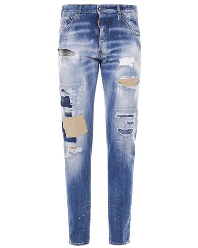 DSquared² Slim-fit jeans mit bleach-effect finish - Blau