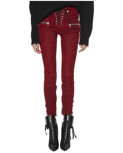 Unravel Project Stretch laceup pants - Rosso