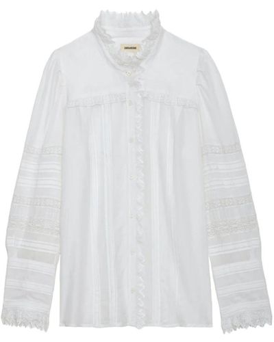 Zadig & Voltaire Trevy tomboy camicia nera blusa in cotone - Bianco