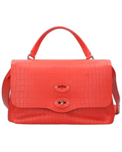 Zanellato Luxus-handtasche mit krokoprägung - Rot
