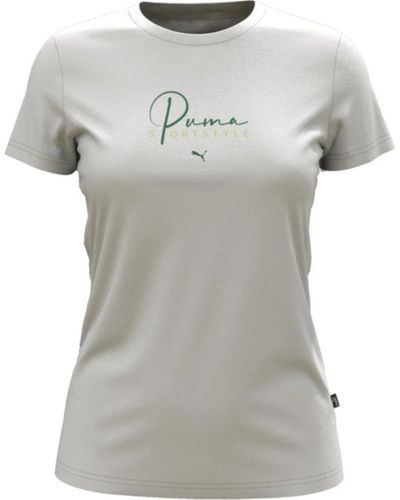 PUMA Weiße t-shirt mit logo-print - Grau