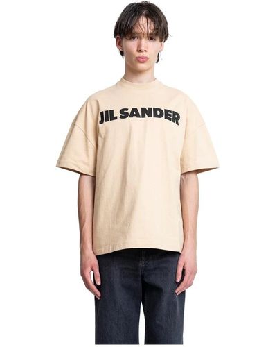 Jil Sander Dunkler sand logo t-shirt - Natur
