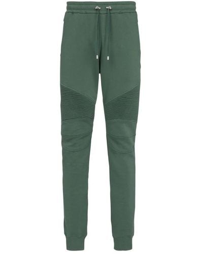 Balmain Baumwoll-sweatpants mit flockigem paris-logo - Grün