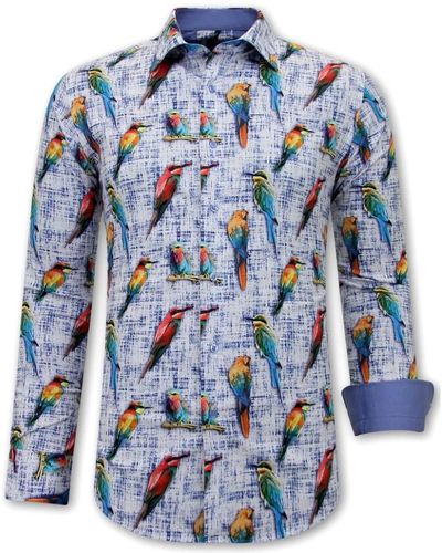 Gentile Bellini Lässige vogelprint-shirts - 3122 - Blau