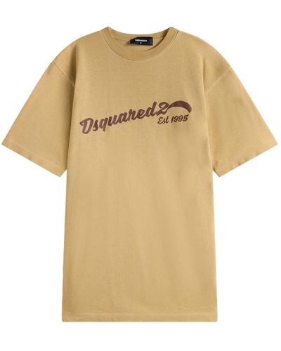 DSquared² Lockeres t-shirt mit auffälligem druck - Natur