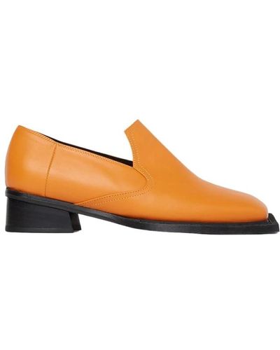 Ninamounah Howled loafers - leder quadratische zehen stapelabsatz - Orange