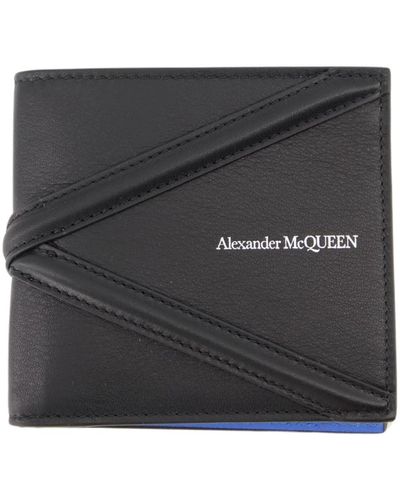 Alexander McQueen Geldbörse mit gurt und klappverschluss - Schwarz