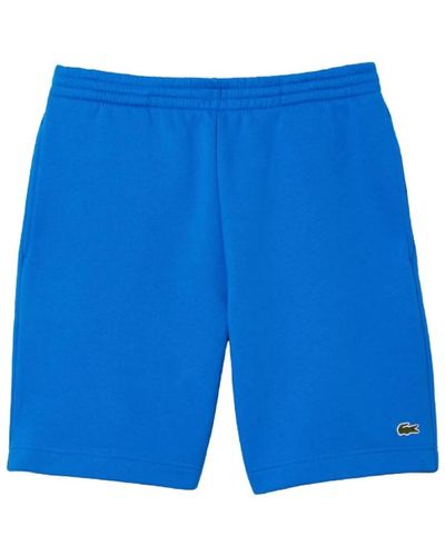 Lacoste Blaue fleece-shorts mit kordelzug