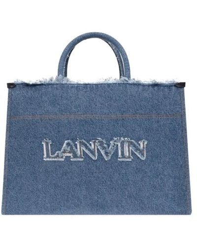 Lanvin Borsa tote nera con paillettes - Blu