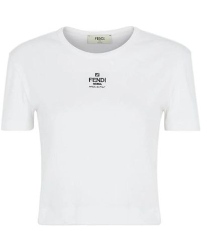 Fendi Camiseta con logo de canellé - Blanco