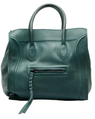 Céline Vintage Borsa celine bagasje in pelle verde - usata