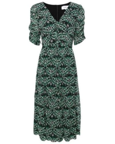 Ba&sh Kleid mit abstraktem druck und v-ausschnitt - Grün