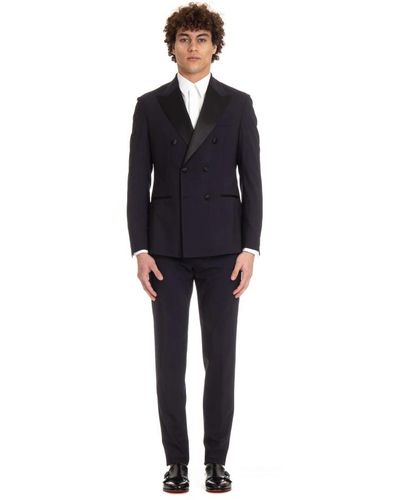 Eleventy Suits > suit sets > double breasted suits - Noir