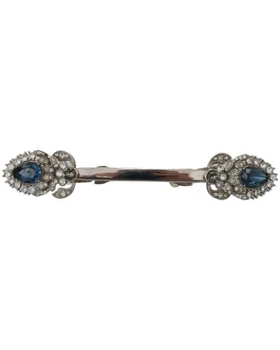 Dolce & Gabbana Splendida spilla da colletto in argento sterling con cristalli - Metallizzato