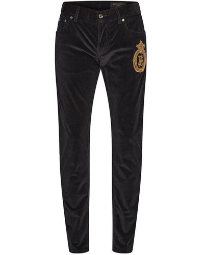Dolce & Gabbana Trousers > slim-fit trousers - Noir