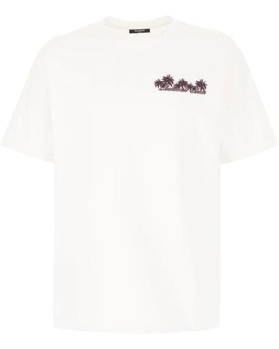 Balmain Casual baumwoll t-shirt - Weiß