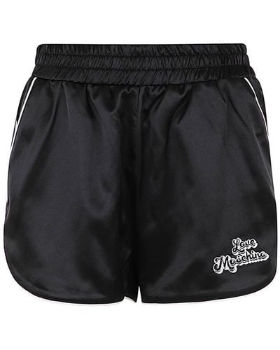 Love Moschino Bubble logo embroidered shorts - Negro