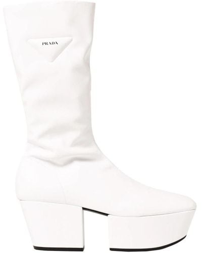 Prada Heeled Boots - White