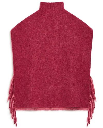 Maliparmi Stilvolles cape für frauen - Rot