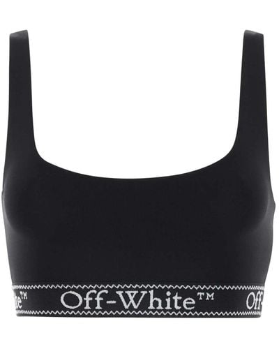 Off-White c/o Virgil Abloh Crop top nero in nylon elasticizzato