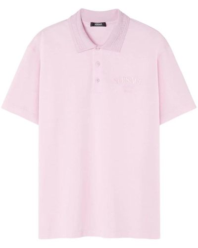 Versace Polo-shirt mit charakteristischem greca-detail - Pink