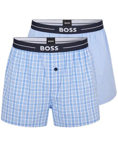 BOSS Boss boxer in cotone con elastico in vita e logo confezione da due 50480056 - Blu